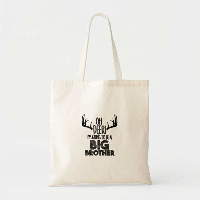 Kids Oh Deer Big Brother Hunting PregnancyTote Bag Tygkasse (Framsidan)