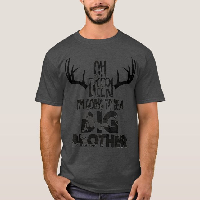 Kids Oh Hjort Big Brother Hunters T Shirt (Framsida)