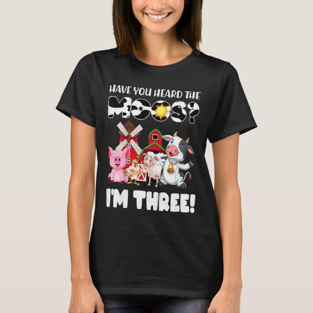 Kids Oink Baa Moo I är 3 Farm Theme Birthday 2 Yea T Shirt (Framsida)
