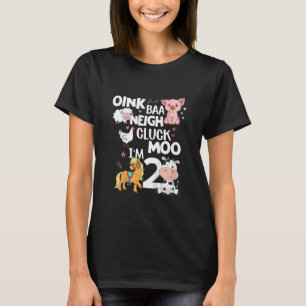 Kids Oink Baa Neigh Cluck Moo I är två djur Bir T Shirt
