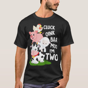 Kids Oink Baa Neigh Cluck Moo Im 2:a födelsedagen T Shirt