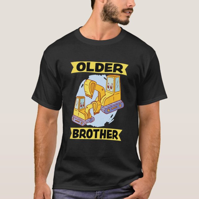 Kids Older Brother 2023 Digger Excavator Dredger T Shirt (Framsida)