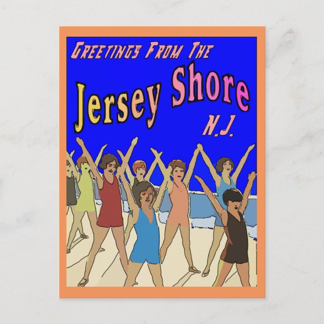 Kids on Jersey Shore Beach Vykort (Framsida)