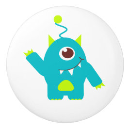 Kids one eyed alien aqua draw / doorknob knopp