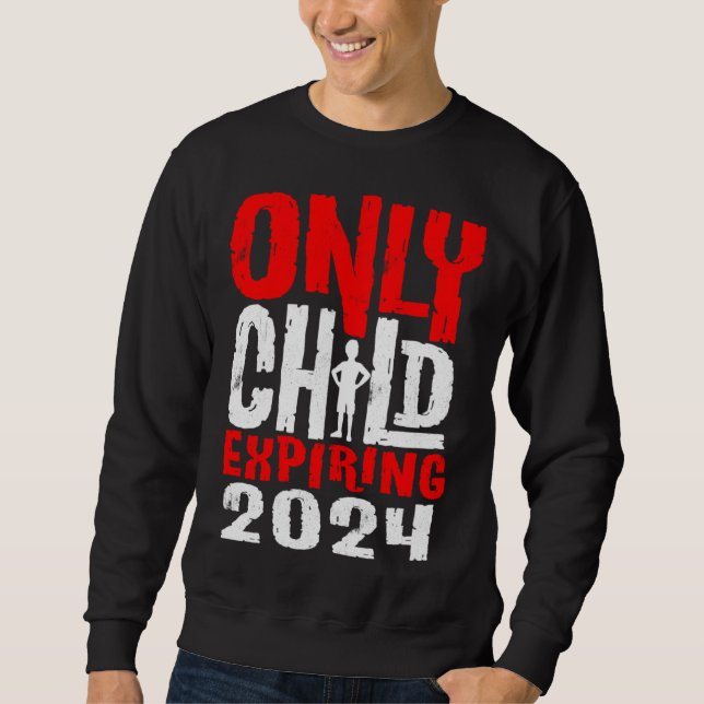 Kids Only Child Expiring 2024 Pregnancy Announceme Lång Ärmad Tröja (Framsida)