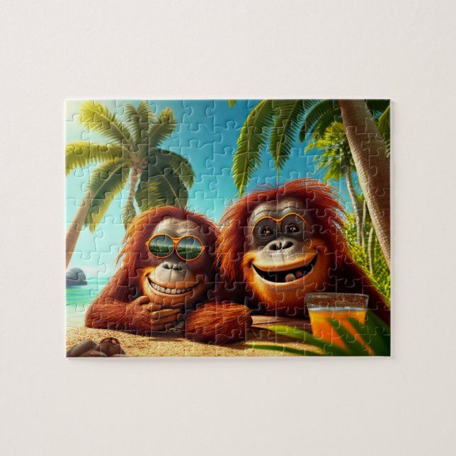 Kids Orangutans Jigszawa Puzzle - Tropical Pussel (Horisontell)