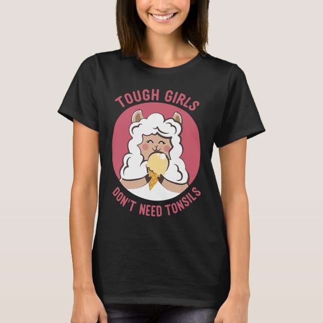 Kids ough Girls behöver inte Tonsils Sheep Ice Cre T Shirt (Framsida)