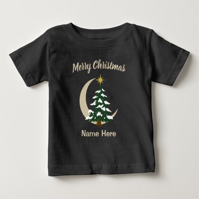 Kids Pajamas Christmas Tree T-Shirt (Personalize) (Framsida)