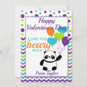 Kids Panda Valentindagen Julkort
