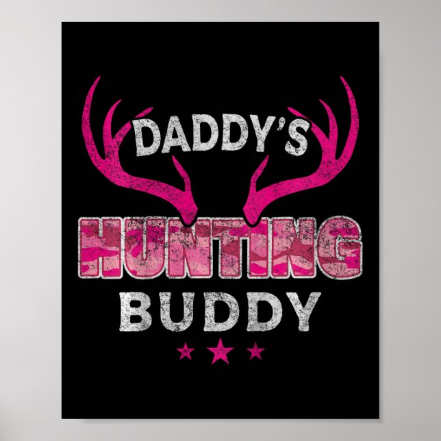 Kids Pappor Hunting Buddy Funny Camo DaughFut Poster (Framsidan)