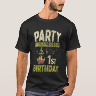 Kids Party Animals 1:a Birthday Snake Phyton Boa T Shirt