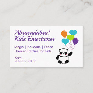 Kids Party Entertainer Visitkort