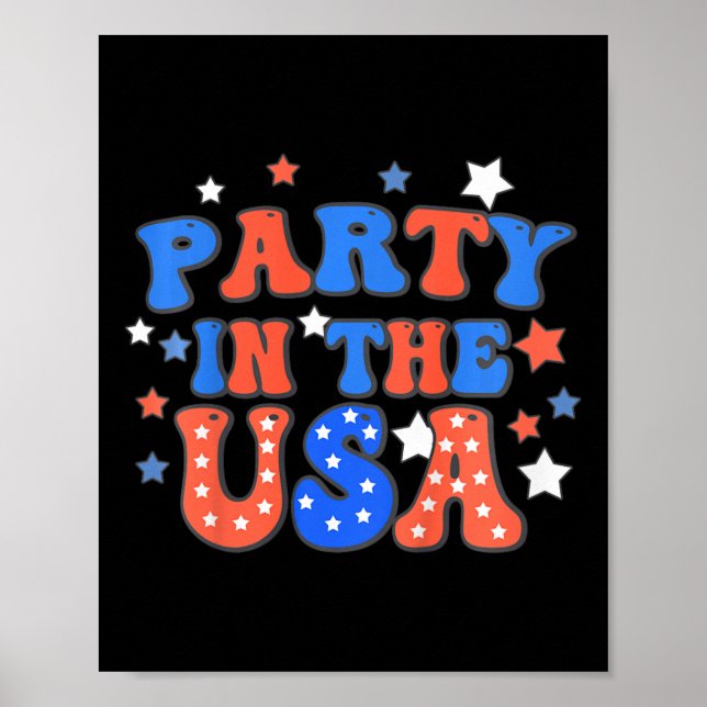 Kids Party i USA den 4 juli Independence day Poster (Framsidan)