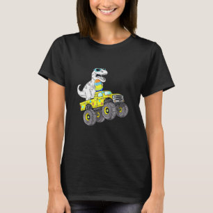Kids Påsk-dagen Rex Dino Riding a Monster Lastbil T Shirt