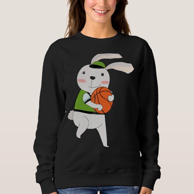 Kids Påsk Day Egg Hunt Bunny Dunk Slam Basketbal T Shirt (Framsida)