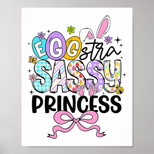 Kids Påsk Day Egg-stra Sy Princess Girl Rabbit E Poster (Framsidan)