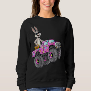 Kids Påsk Rabbit Riding Monster Lastbil Funny Girl T Shirt