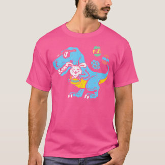 Kids Påsk Trex Bunny Eggs Cute Dinosaur Boys Kid T Shirt