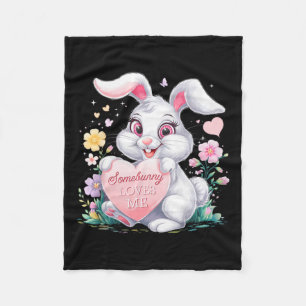 Kids Påskhare Rabbit Pastel Design Springtime Fleecefilt