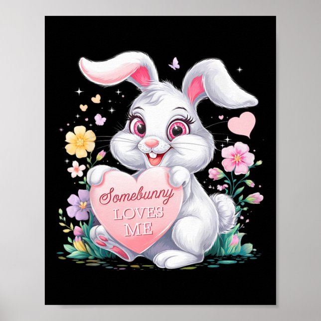 Kids Påskhare Rabbit Pastel Design Springtime Poster (Framsidan)