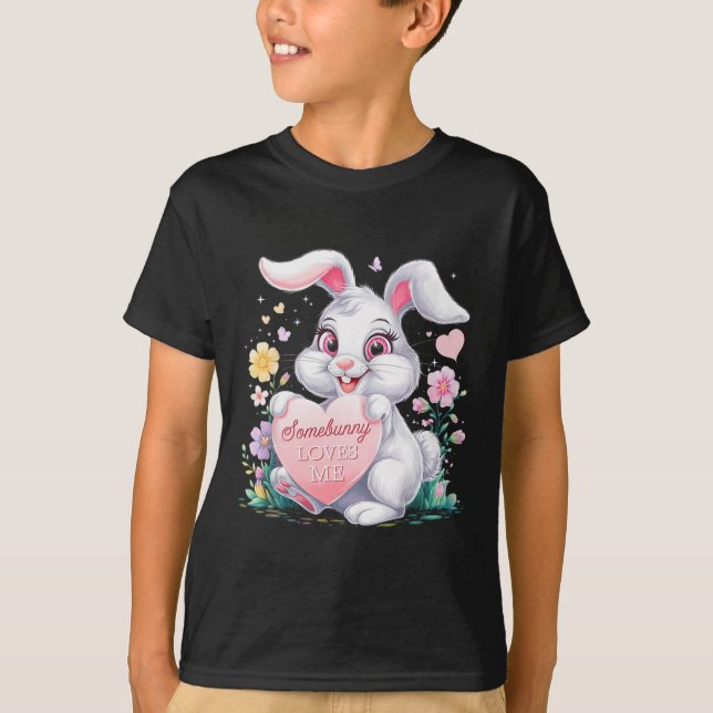 Kids Påskhare Rabbit Pastel Design Springtime T Shirt (Framsida)