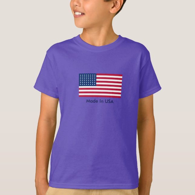 Kids Patriotic Flagga T-Shirt (Framsida)