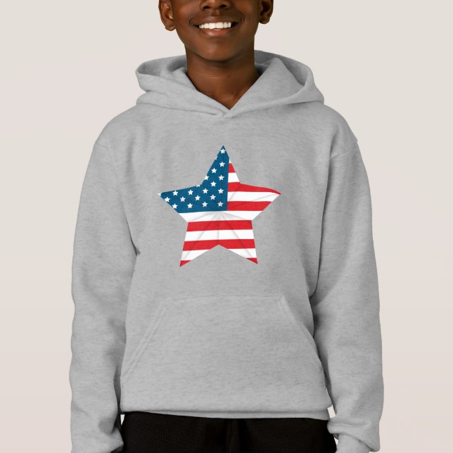 Kids Patriotic Hoodie T Shirt (Framsida)
