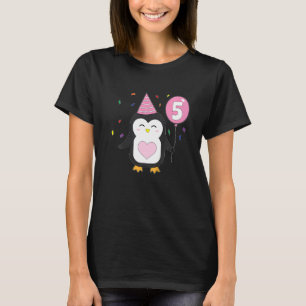 Kids Penguin Balloon 5:e Födelsedagsfesten Vild av T Shirt