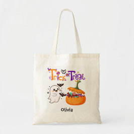 Kids Personalised Halloween Trick or Treat  Tygkasse
