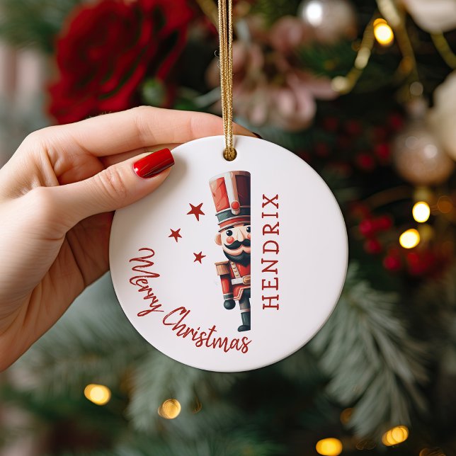 Kids Personalized Nutcracker Christmas Julgransprydnad Keramik (Skapare uppladdad)