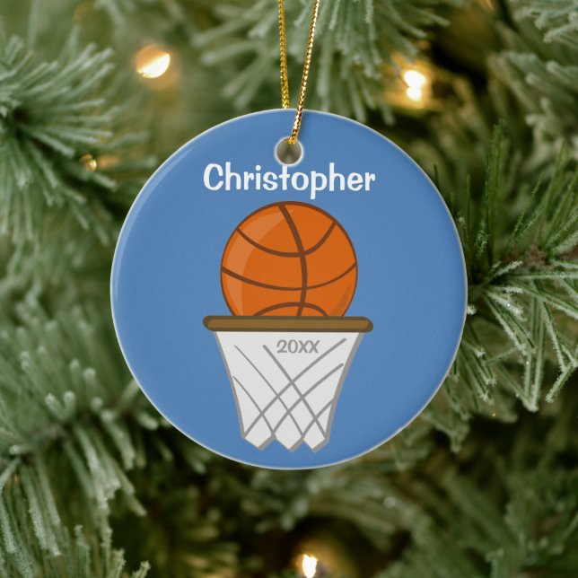 Kids Personlig Basketball Blue Ornament (Träd)