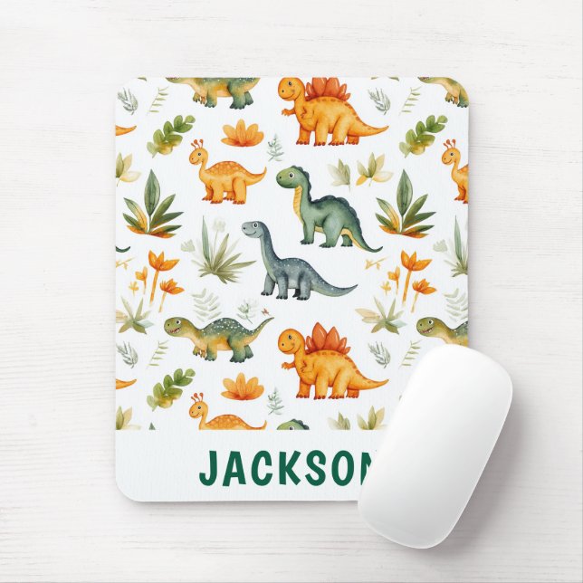 Kids Personlig Cute Dinosaur Musmatta (Med mus)