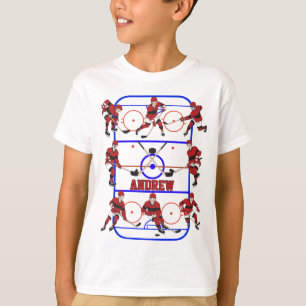 Kids Personlig Hockey Player T Shirt