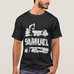 Kids Personlig Kids Namn Construction Excavator T Shirt
