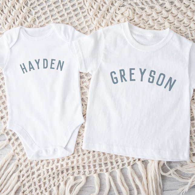 Kids Personlig Namn Tee | Dusty Blue (Skapare uppladdad)