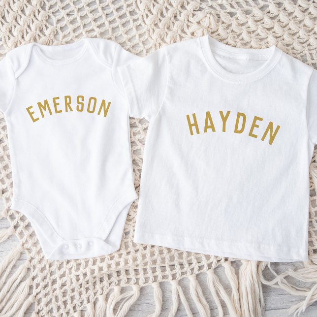 Kids Personlig Namn Tee | Guld (Skapare uppladdad)