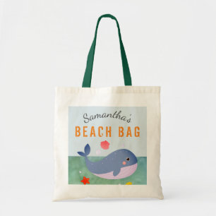 Kids Personlig Namn Whale Beach Tote Bag Tygkasse