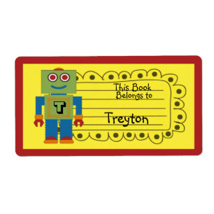 Kids Personlig Robot Bok Sticker Fraktsedel