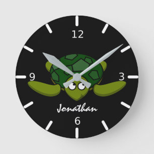 Kids Personlig Sea Turtle Rund Klocka