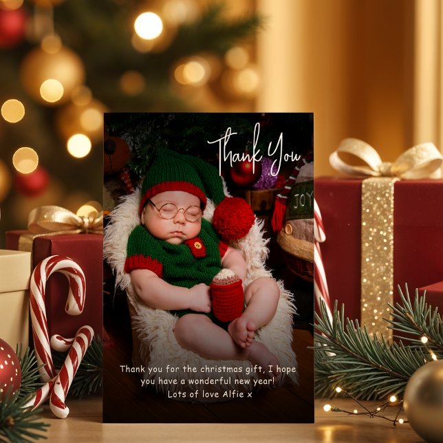 Kids Photo Christmas Tack Kort (Skapare uppladdad)