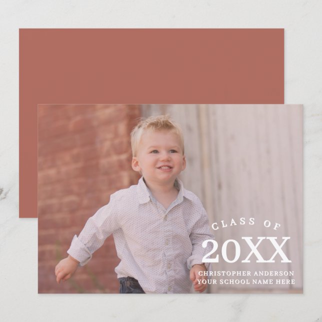 Kids Photo Class Year Graduation Meddelande (Fram/baksida)