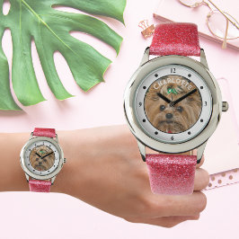 Kids PHOTO NAMN Watch - Pet | Vänner | Familj Armbandsur