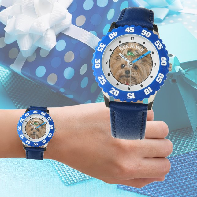 Kids PHOTO NAMN Watch - Pet | Vänner | Familj Armbandsur (Skapare uppladdad)