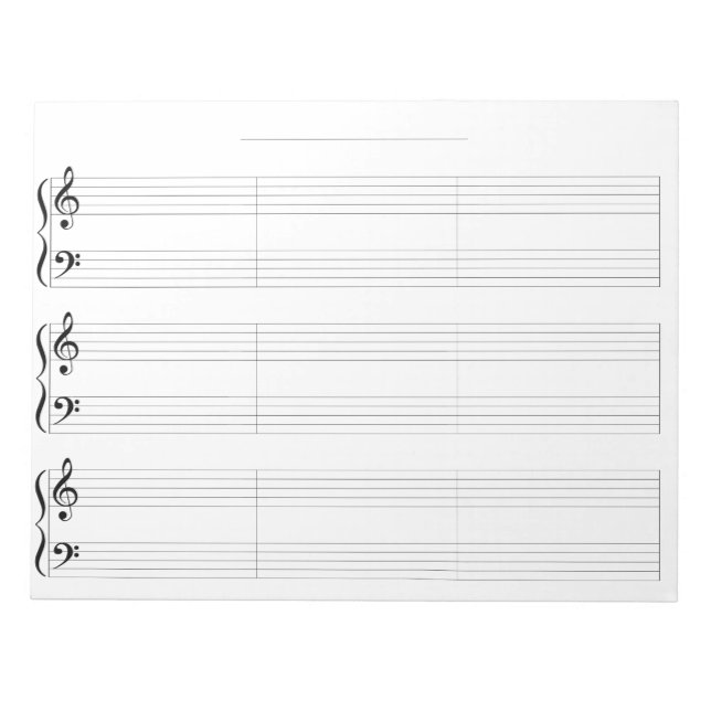 Kids Piano Grand Staff Wide Rule 9: Musik Anteckningsblock (Framsida)