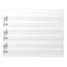 Kids Piano Music Manuscript Stationary Wide Rule
