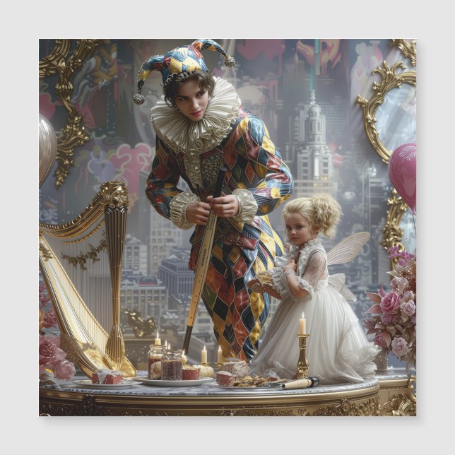 Kids pillow with 3D photography of a mother and da (Framsida)