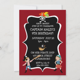 Kids Pirat Födelsedagsfest Inbjudningar