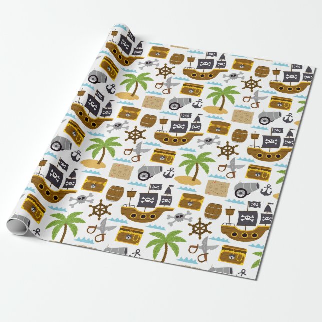 Kids Pirat Presentpapper (Utrullad)