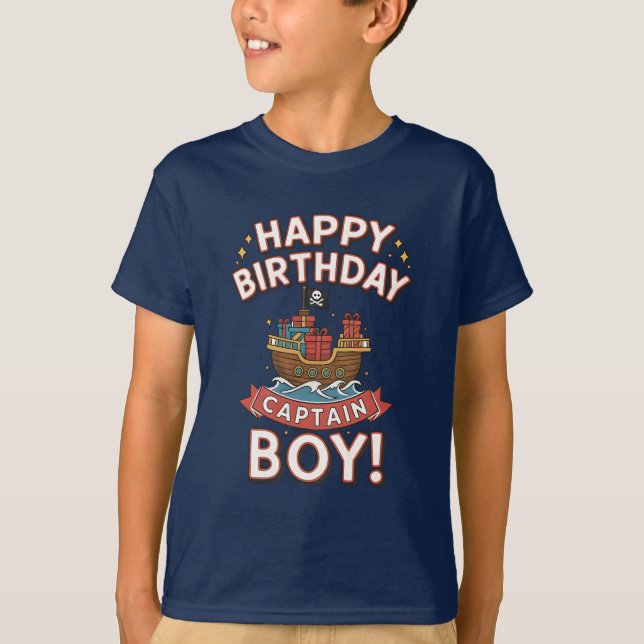 Kids Pirate Birthday Party Family T Shirt (Framsida)