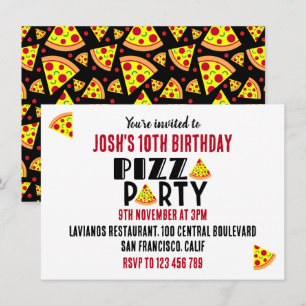 Kids Pizza Födelsedagsfest Inbjudningar